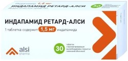 Индапамид ретард-АЛСИ, таблетки с пролонгированным высвобождением покрытые пленочной оболочкой 1.5 мг 30 шт